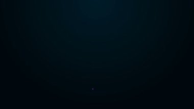 Parlayan neon çizgi simgesi siyah arkaplanda izole edildi. Yaz sembolü. Güneşli bir gün. 4K Video hareketli grafik canlandırması