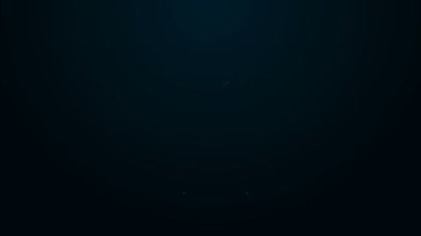 Parlayan neon hattı İsa 'nın simgesi siyah arka planda izole edildi. 4K Video hareketli grafik canlandırması