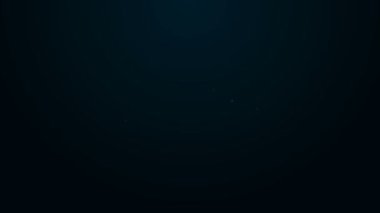 Parlayan neon hattı Candy simgesi siyah arkaplanda izole edildi. 4K Video hareketli grafik canlandırması