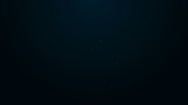 Parlayan neon hattı Mantle, pelerin, pelerin simgesi siyah arkaplanda izole edildi. Büyücünün sihirli pelerini, Cadılar Bayramı tasarımı için büyücü ve cadı. 4K Video hareketli grafik canlandırması