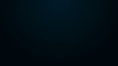 Parlayan neon çizgisi Sihirli rünler simgesi siyah arkaplanda izole edildi. 4K Video hareketli grafik canlandırması
