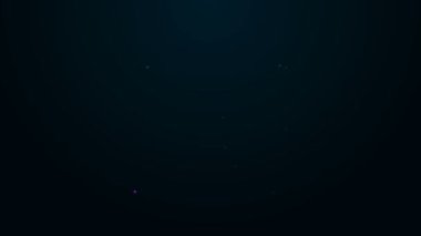 Simya tarifleri, mistik büyüler ve kara arka planda izole edilmiş büyü simgeleriyle parlayan neon hattı Kadim büyü kitabı. 4K Video hareketli grafik canlandırması