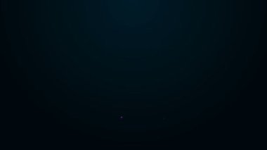 Parlayan neon hattı tıbbi lastik eldiven ikonu siyah arka planda izole edildi. Koruyucu lastik eldivenler. 4K Video hareketli grafik canlandırması