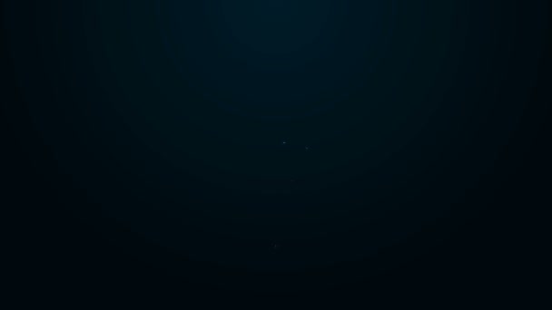 Icono de paleta de línea de neón brillante aislado sobre fondo negro. Animación gráfica de vídeo 4K — Vídeo de stock