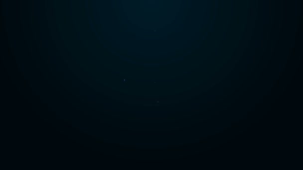 Parlayan neon çizgisi Balyoz simgesi siyah arkaplanda izole edildi. 4K Video hareketli grafik canlandırması — Stok video