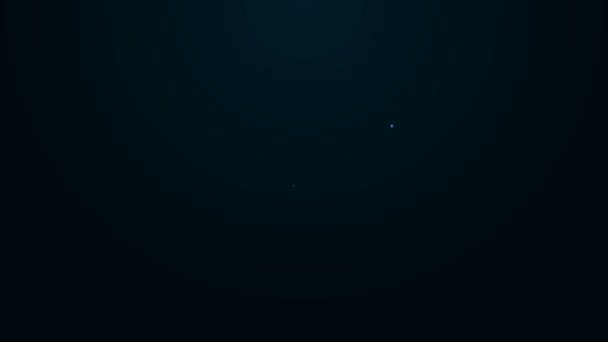 Ragyogó neon vonal Nagy Medve csillagkép ikon elszigetelt fekete háttérrel. 4K Videó mozgás grafikus animáció — Stock videók