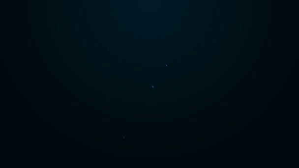 Brillante línea de neón Libro por icono de astronomía aislado sobre fondo negro. Animación gráfica de vídeo 4K — Vídeo de stock