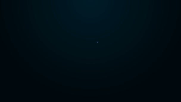 Linha de néon brilhante ícone fantasma isolado no fundo preto. Animação gráfica em movimento de vídeo 4K — Vídeo de Stock