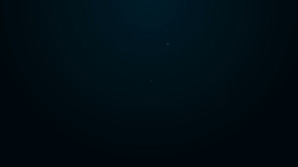 Ragyogó neon vonal Varázspálca ikon elszigetelt fekete háttérrel. Csillag alakú mágikus tartozék. Varázserő. 4K Videó mozgás grafikus animáció — Stock videók