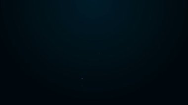 Parlayan neon hattı kan testi ve virüs molekülü koronavirüs ikonu siyah arka planda izole edildi. Coronavirus, COVID-19. 2019-nCoV. 4K Video hareketli grafik canlandırması