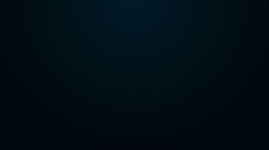 Parlayan neon hattı siyah arkaplanda izole edilmiş sabun simgesi. Köpüklü sabun çubuğu. 4K Video hareketli grafik canlandırması