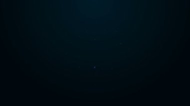 Parlayan neon hattı Virüs simgesi siyah arkaplanda izole edildi. Corona virüsü 2019-nCoV. Bakteri ve mikroplar, hücre kanseri, mikrop, mantar. 4K Video hareketli grafik canlandırması