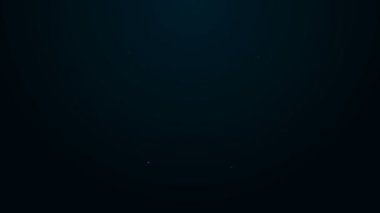 Parlayan neon çizgili tişört simgesi siyah arkaplanda izole edildi. 4K Video hareketli grafik canlandırması