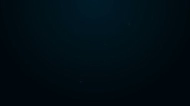 Parlak neon hattı siyah arka planda izole edilmiş sabun ikonu ile ellerini yıkıyor. Virüs ve bakterileri önlemek için ellerini sabunla yıkıyorsun. 4K Video hareketli grafik canlandırması