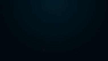 Siyah arka planda izole edilmiş burun ve boğaz ikonu hastalıklarının tedavisi için püskürtülmüş parlak neon hattı tıbbi şişesi. 4K Video hareketli grafik canlandırması