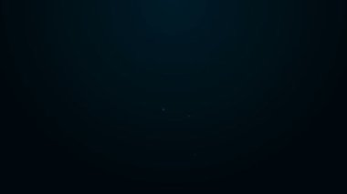 Parlak neon çizgisi, siyah arkaplanda traş fırçası simgesi izole. Berber dükkanı sembolü. 4K Video hareketli grafik canlandırması