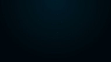 Parlayan neon hattı Virüs simgesi siyah arkaplanda izole edildi. Corona virüsü 2019-nCoV. Bakteri ve mikroplar, hücre kanseri, mikrop, mantar. 4K Video hareketli grafik canlandırması