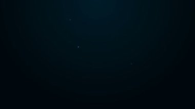 Parlayan neon hattı Ses kitabı simgesi siyah arkaplanda izole edildi. Kulaklıklı kitap. Ses rehberi işareti. Çevrimiçi öğrenme kavramı. 4K Video hareketli grafik canlandırması