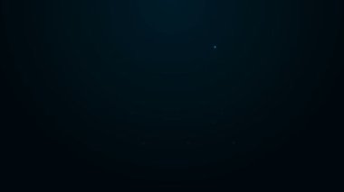 Parlayan neon hattı eğitimi, sunum simgesi siyah arkaplanda izole edildi. 4K Video hareketli grafik canlandırması