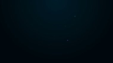 Parlayan neon hattı Tarayıcı pencere simgesi siyah arkaplanda izole edildi. 4K Video hareketli grafik canlandırması