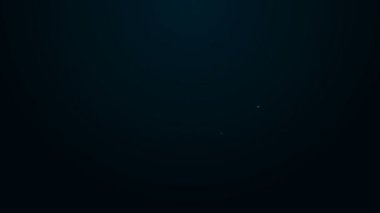 Parlayan neon hattı Siyah arkaplanda izole edilmiş hesap ekranı simgesi oluştur. 4K Video hareketli grafik canlandırması