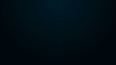 Siyah arkaplanda izole edilmiş fikir ikonu kavramına sahip parlak neon hattı ampulü. Enerji ve fikir sembolü. İlham konsepti. 4K Video hareketli grafik canlandırması