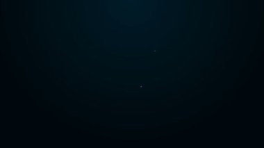 Parlayan neon çizgisi, siyah arkaplanda izole edilmiş konuşma baloncuğu simgesindeki müzikal nota. Müzik ve ses konsepti. 4K Video hareketli grafik canlandırması