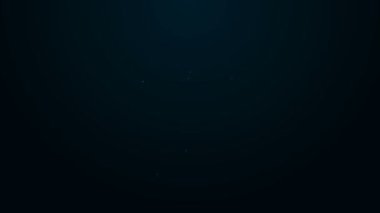 Siyah arka planda izole edilmiş kase ikonundaki parlak neon çizgisi dondurma. Güzel sembol. 4K Video hareketli grafik canlandırması