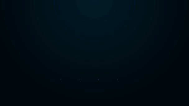 Leuchtendes Neon Line Musik-Equalizer-Symbol isoliert auf schwarzem Hintergrund. Schallwelle. Digitale Audio-Equalizer-Technologie, Mischpult, Puls-Musik. 4K Video Motion Grafik Animation — Stockvideo