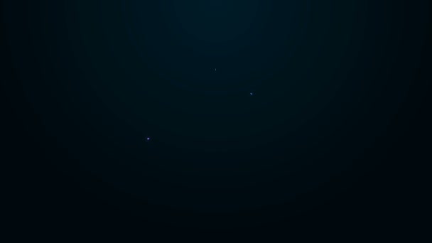 Светящаяся неоновая линия Иконка фотографии выделена на черном фоне. Видеографическая анимация 4K — стоковое видео