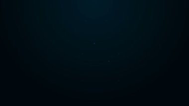 Parlayan neon hattı Jelly Bear şekeri ikonu siyah arka planda izole edildi. 4K Video hareketli grafik canlandırması