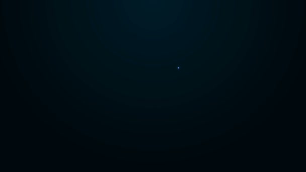 Светящиеся неоновые линии Крекер печенье значок изолирован на черном фоне. Милая печенька Видеографическая анимация 4K — стоковое видео