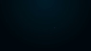 Parlayan neon hattı çikolatalı yumurta ikonu siyah arka planda izole edilmiş. 4K Video hareketli grafik canlandırması