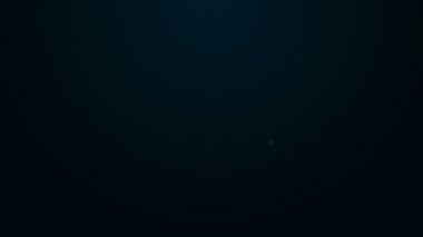 Parlak neon hattı Luxury Limuzin araba ikonu siyah arka planda izole edildi. Dünya prömiyeri ünlüleri ve konuk posterleri için. 4K Video hareketli grafik canlandırması