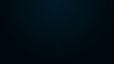 Parlayan neon hattı Kokteyl simgesi siyah arkaplanda izole edildi. 4K Video hareketli grafik canlandırması