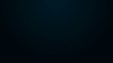 Parlayan neon hattı keman simgesi siyah arkaplanda izole edildi. Müzik aleti. 4K Video hareketli grafik canlandırması