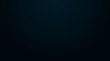 Parlayan neon çizgisi papyon simgesi siyah arkaplanda izole edildi. 4K Video hareketli grafik canlandırması