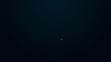 Parlayan neon hattı evlilik sözleşmesi simgesi siyah arka planda izole edildi. Düğün sertifikası. 4K Video hareketli grafik canlandırması