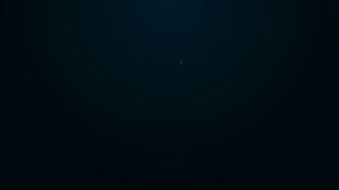 Parlayan neon hattı. Siyah arka planda izole edilmiş şampanya ikonu. 4K Video hareketli grafik canlandırması