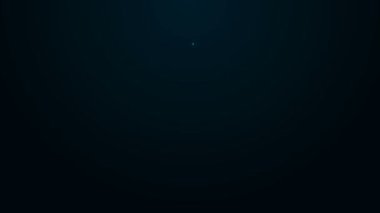 Parlayan neon çizgisi saç fırçası simgesi siyah arkaplanda izole edildi. Taraklı saç işareti. Berber sembolü. 4K Video hareketli grafik canlandırması