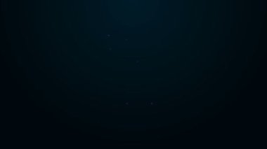 Parlak neon çizgisinde siyah arkaplanda jel köpük ikonu var. Tıraş köpüğü. 4K Video hareketli grafik canlandırması