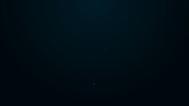 Parlayan neon çizgisi Bıyık simgesi siyah arkaplanda izole edildi. Berber dükkanı sembolü. Yüz kılı stili. 4K Video hareketli grafik canlandırması