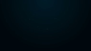 Parlayan neon hattı Zarfın içinde siyah arka planda Valentine 'ın kalp ikonu var. Mesaj aşkım. Aşk ve romantizm mektubu. 4K Video hareketli grafik canlandırması