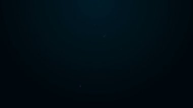 Siyah arka planda izole edilmiş aşk ikonu ikonu içeren parlak neon hattı şişesi. Sevgililer Günü sembolü. 4K Video hareketli grafik canlandırması