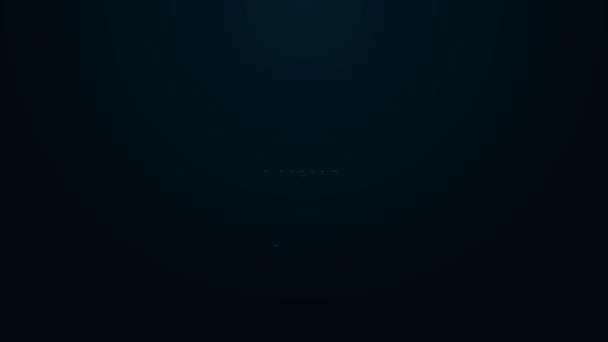 ネオンラインの輝き黒い背景に孤立したシェービングブラシアイコン。バーバーショップのシンボル。4Kビデオモーショングラフィックアニメーション — ストック動画