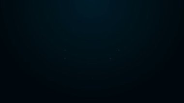 Parlayan neon çizgisi Candy kalp şeklindeki kutu simgesinde siyah arkaplanda izole edildi. Sevgililer Günü. 4K Video hareketli grafik canlandırması
