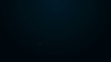 Parlayan neon hattı kondom simgesi siyah arkaplanda izole edildi. Güvenli aşk sembolü. Erkekler için doğum kontrol yöntemi. 4K Video hareketli grafik canlandırması