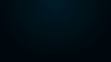 Siyah arka planda izole edilmiş bir hastane ikonu morgunun ayaklarına isim etiketi yapıştırılmış parlak neon hattı. 4K Video hareketli grafik canlandırması