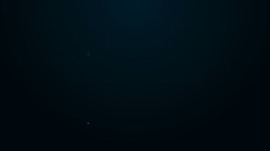 Parlayan neon hattı takvim ölüm ikonu siyah arkaplanda izole edildi. 4K Video hareketli grafik canlandırması