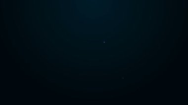 Siyah arkaplanda izole edilmiş mezar taşı simgesi ile parlayan neon hattı Grave. 4K Video hareketli grafik canlandırması